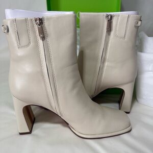 **New w/box** Sam Edelman Irie Leather Ankle Booties | Ivory | Size 8.5